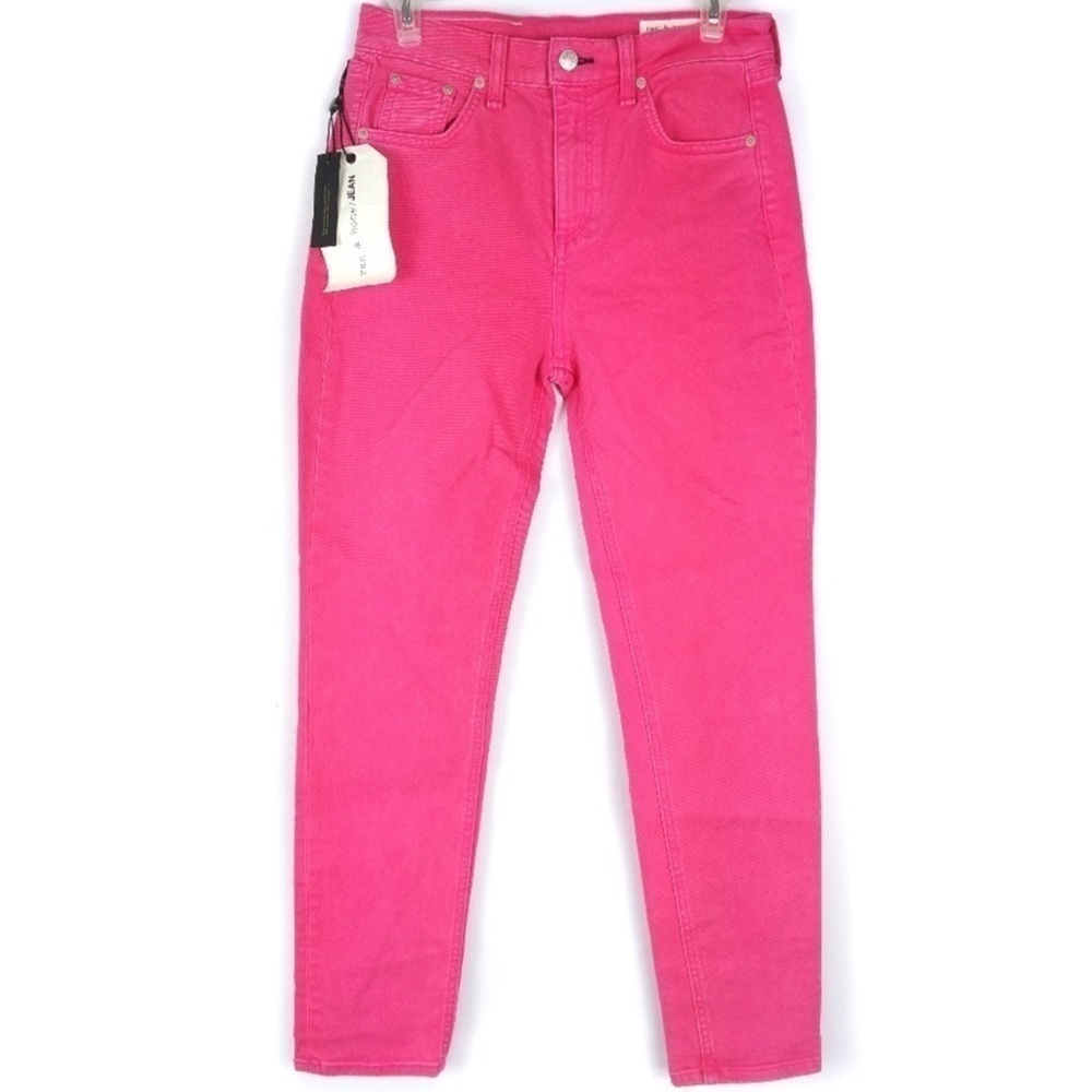 Rag & Bone Bull Pink High Waist Skinny Jeans Size 24
